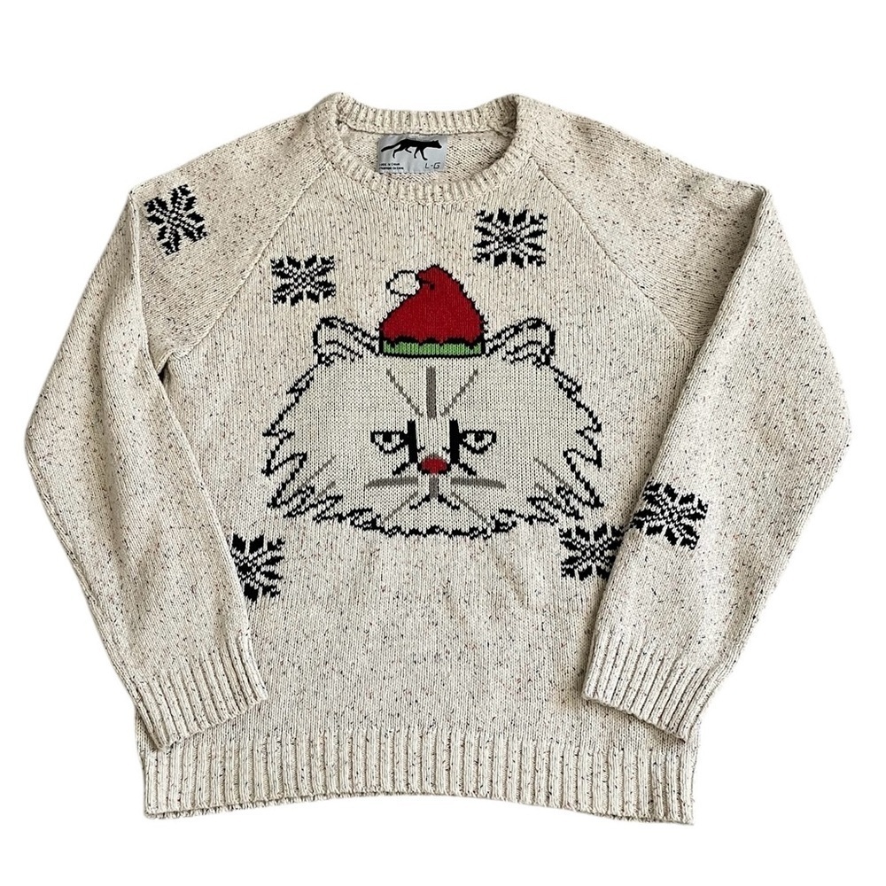 Character Hero Cat Unisex Christmas Style Sweater Size L